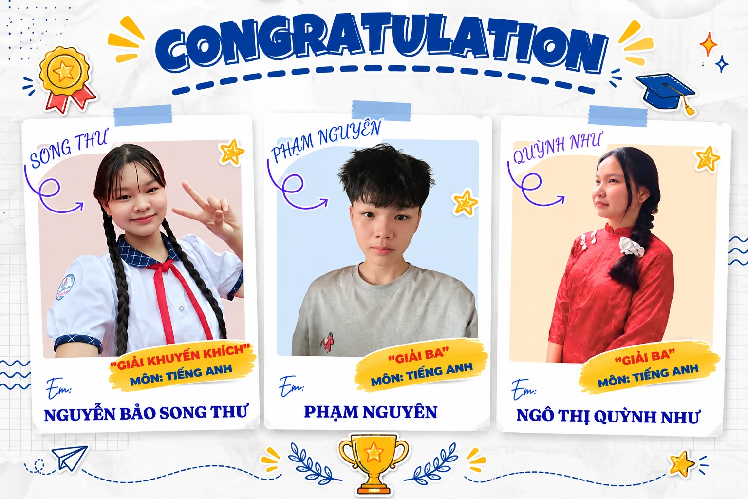 Học viên J.93 đạt thành tích trong kỳ thi Học sinh giỏi cấp tỉnh môn Tiếng Anh